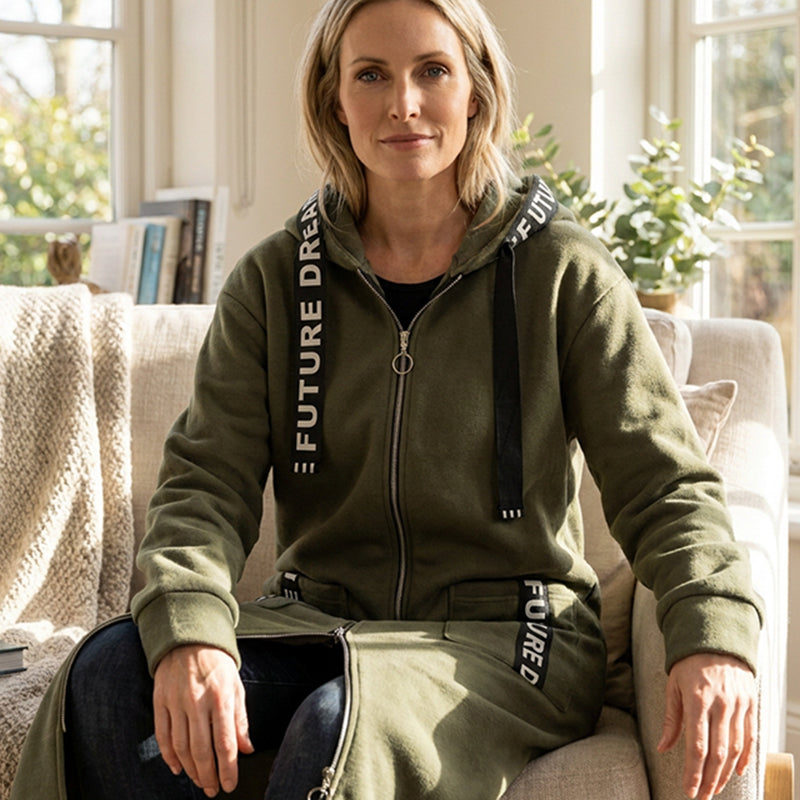 Abrigo tipo sudadera con capucha oversize