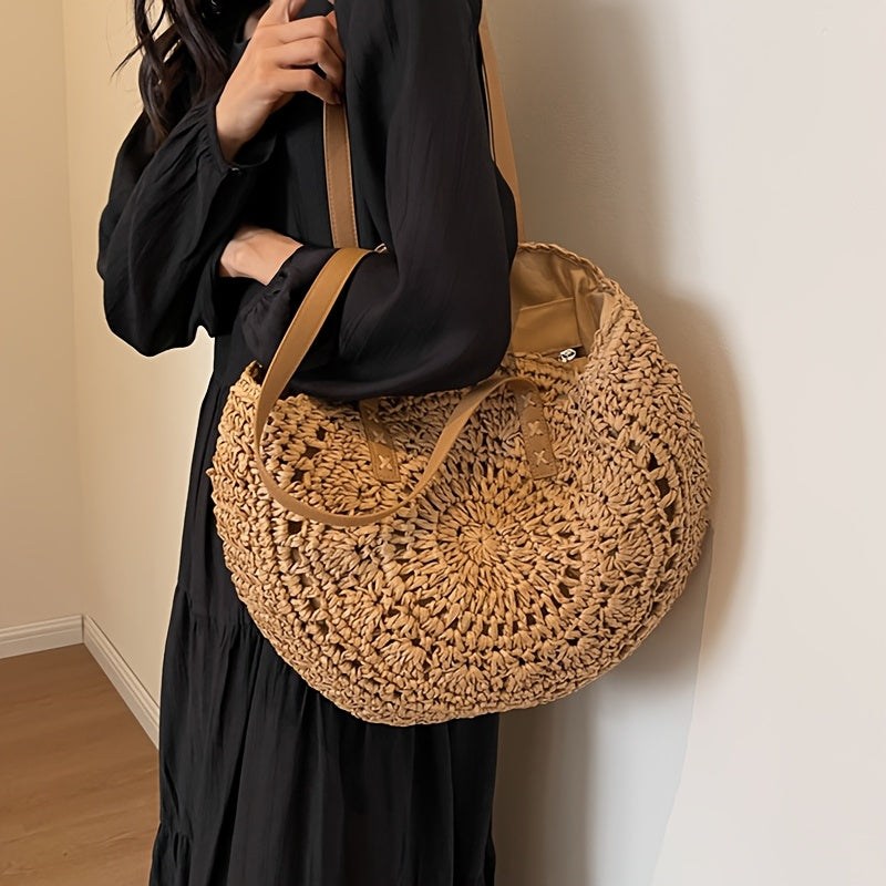 Lola - bolso redondo de paja trenzada