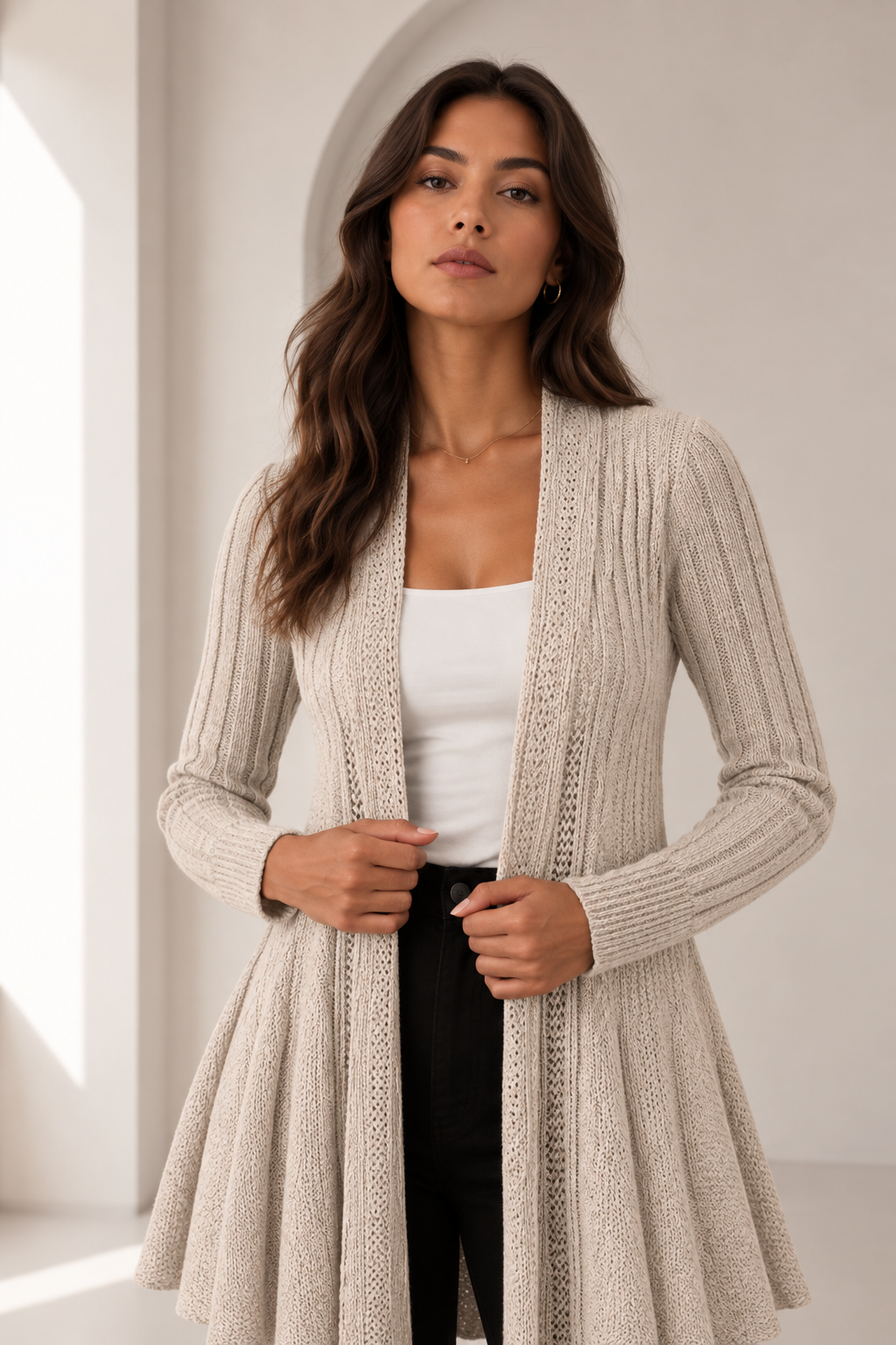 Elegante chaqueta con abertura delantera