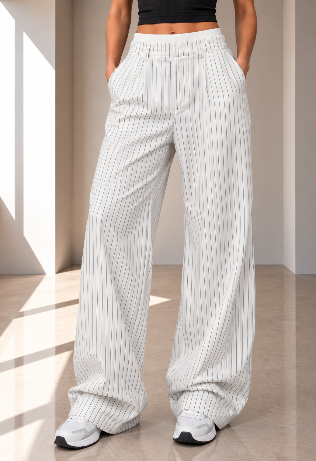 Pantalones de cintura alta y corte recto