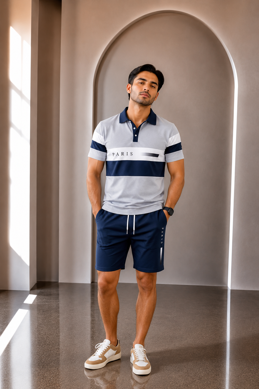 Paris-Conjunto polo corto y pantalón corto