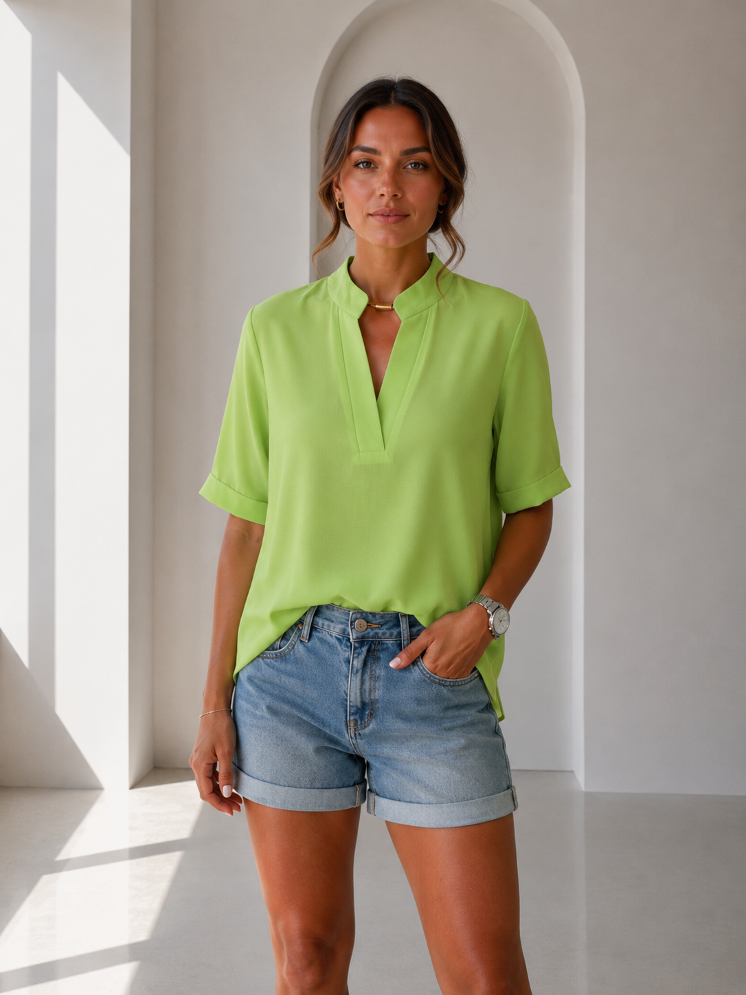 Blusa holgada de manga corta