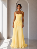 Triana - Vestido largo con escote fruncido