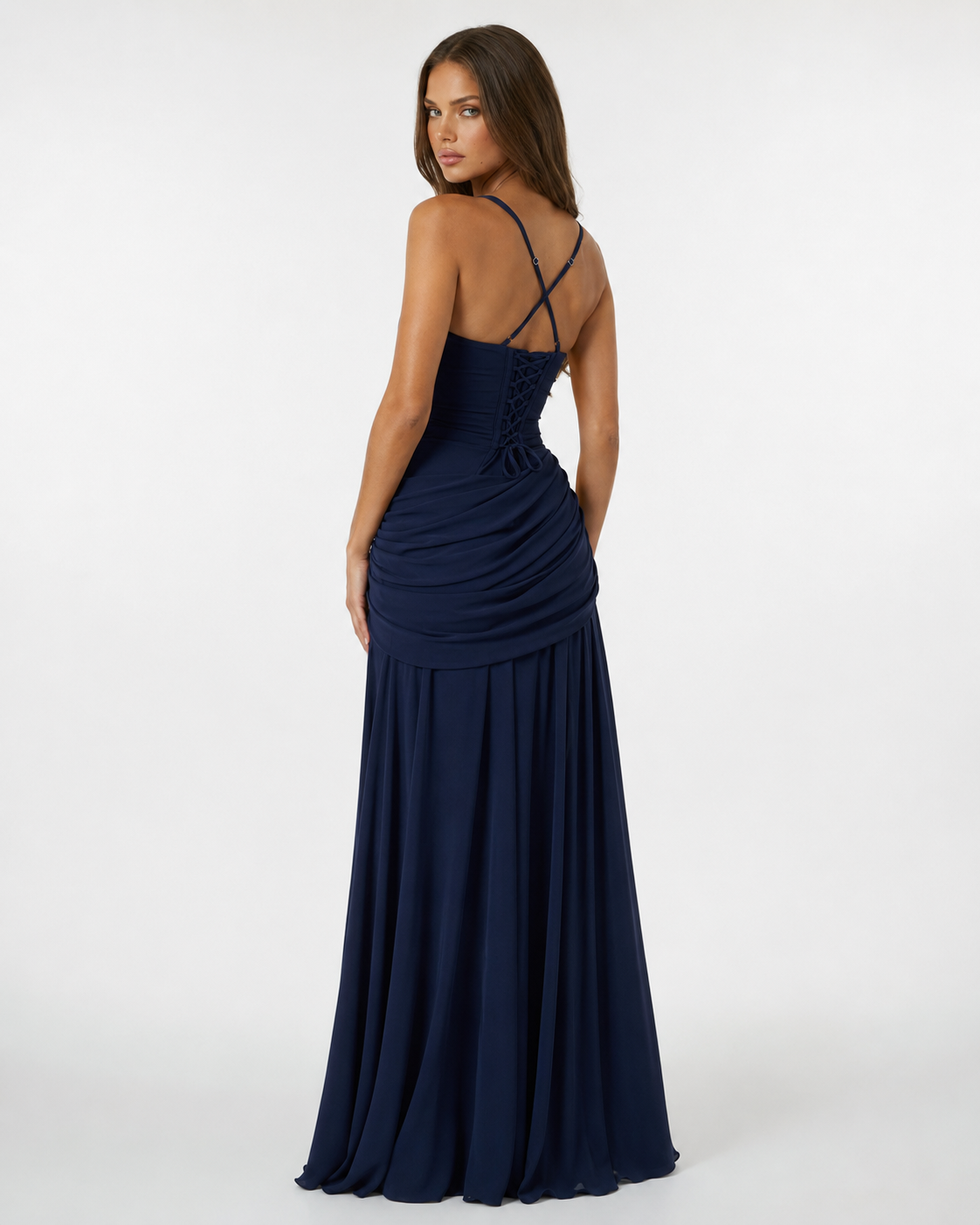 Triana - Vestido largo con escote fruncido