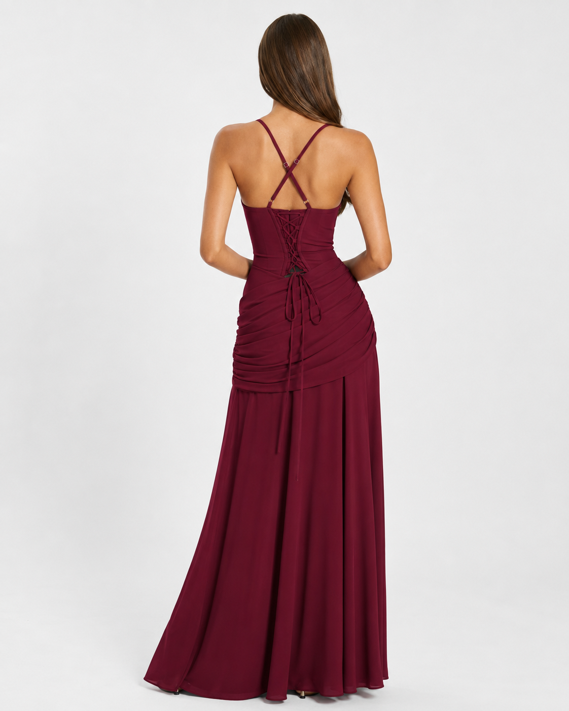 Triana - Vestido largo con escote fruncido