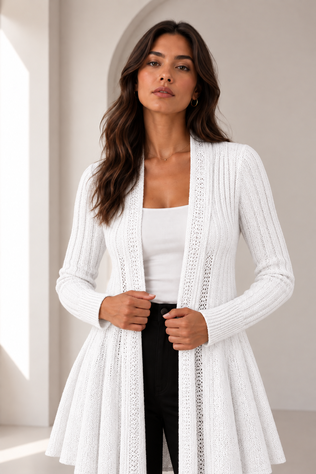 Elegante chaqueta con abertura delantera