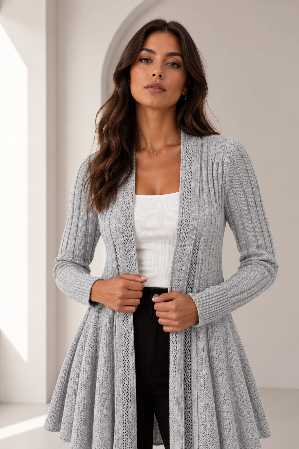 Elegante chaqueta con abertura delantera