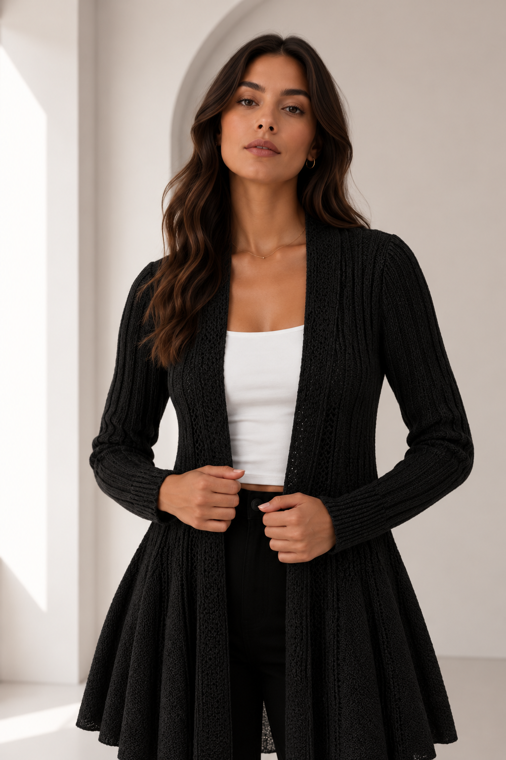 Elegante chaqueta con abertura delantera