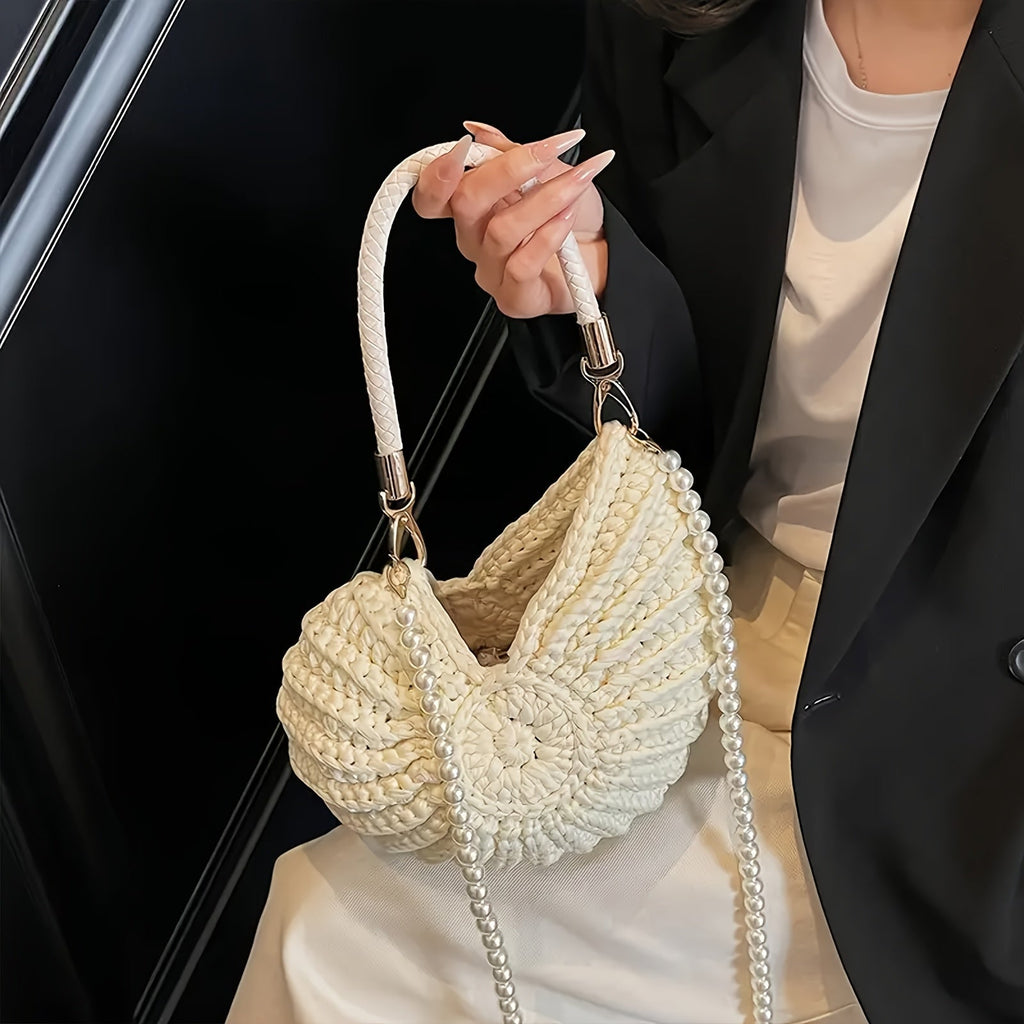Tamara - bolso de mano trenzada con correa de cadena