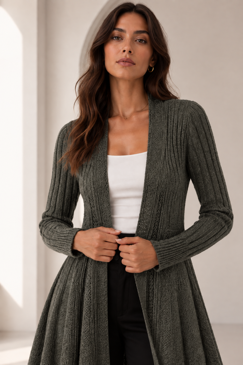 Elegante chaqueta con abertura delantera